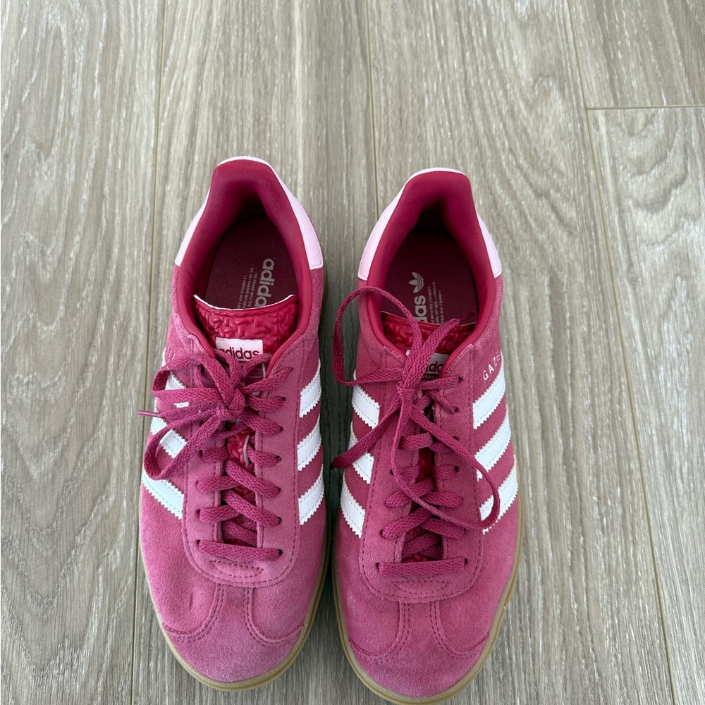 Adidas Women's Fuchsia and White Sneakers